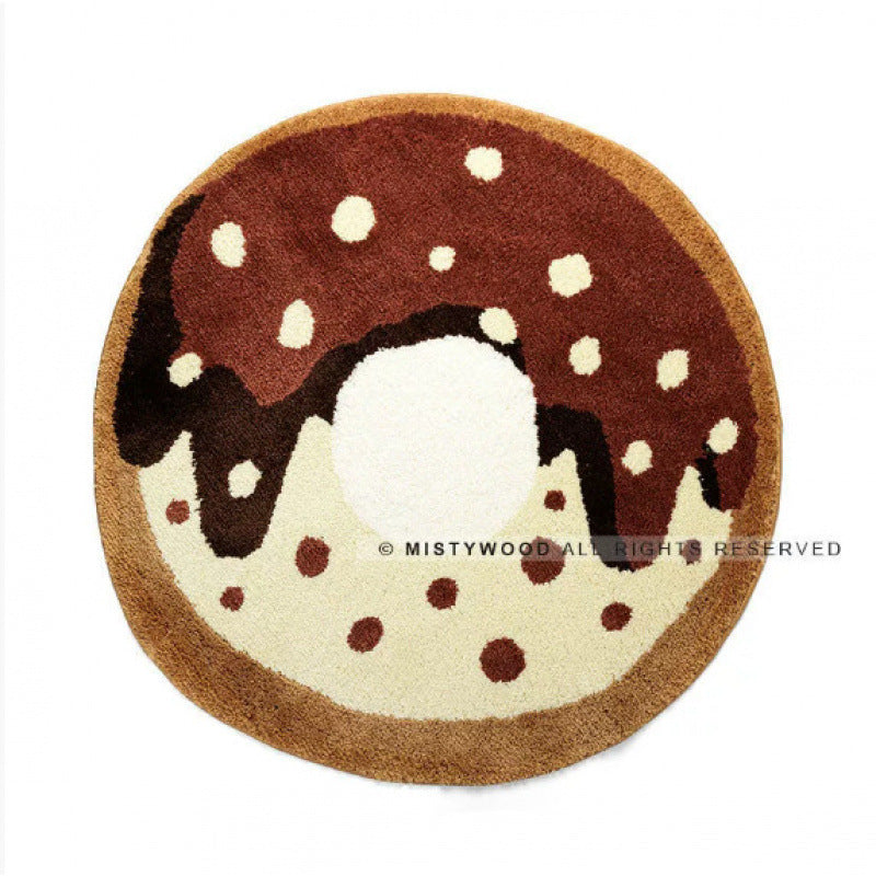 Donut with Rainbow Sprinkles Rug Chocolate Donut 90X90cm 0 - Tophatter Daily Deals
