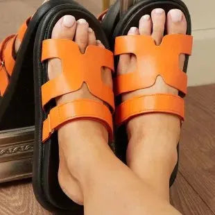 Velcro Casual Thick Bottom For Outdoors Sandals For Women Orange Humidifier - Tophatter Daily Deals