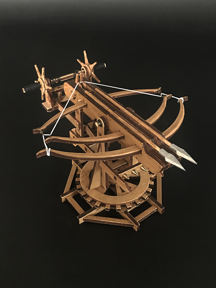 Rotating Crossbow Chariot Wooden Model Kit Ancient Crossbow Replica - Tophatter Daily Deals