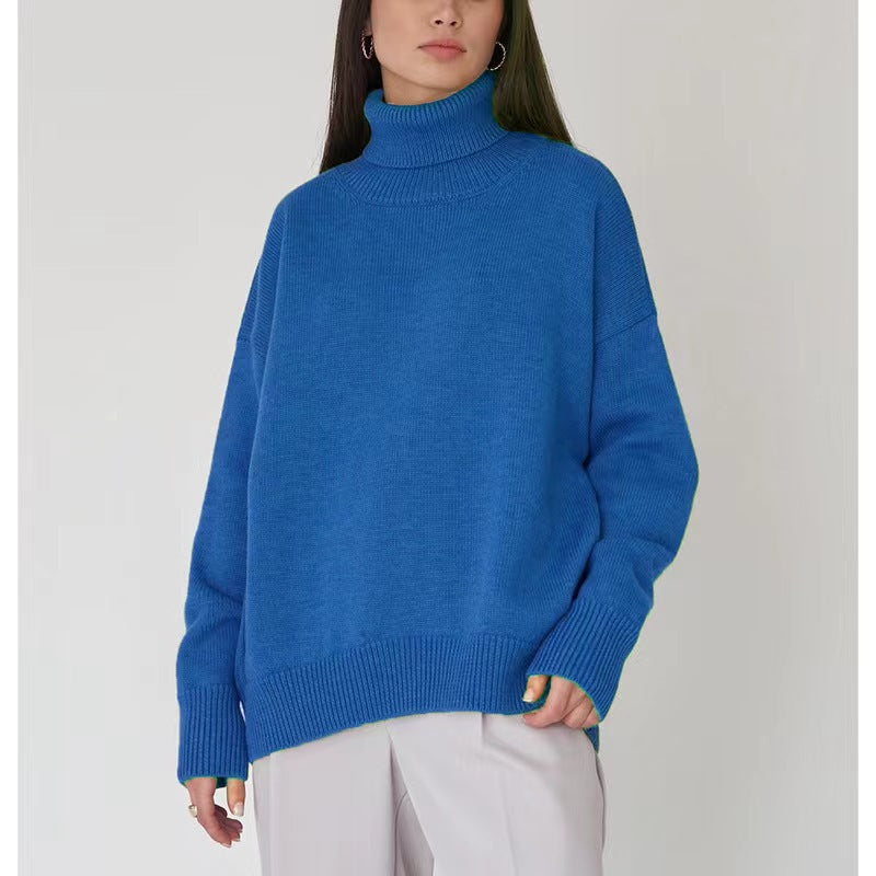 Oversized Cozy Women Turtleneck Sweater - Knit, For Winter - Tophatter Daily Deals