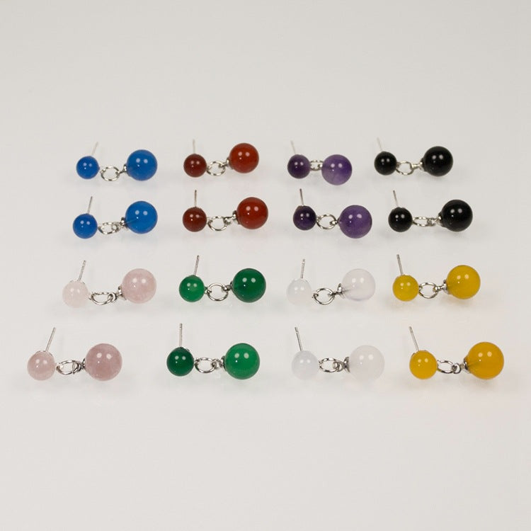 Multicolor Natural Agate Raw Stone Earrings Earrings - Tophatter Daily Deals