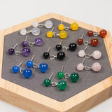 Multicolor Natural Agate Raw Stone Earrings Earrings - Tophatter Daily Deals