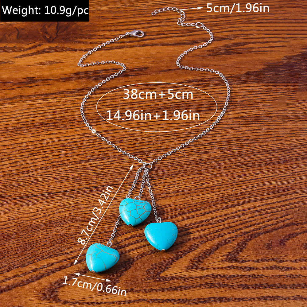 Turquoise Water Drop Chain Necklace Necklaces - Tophatter Daily Deals