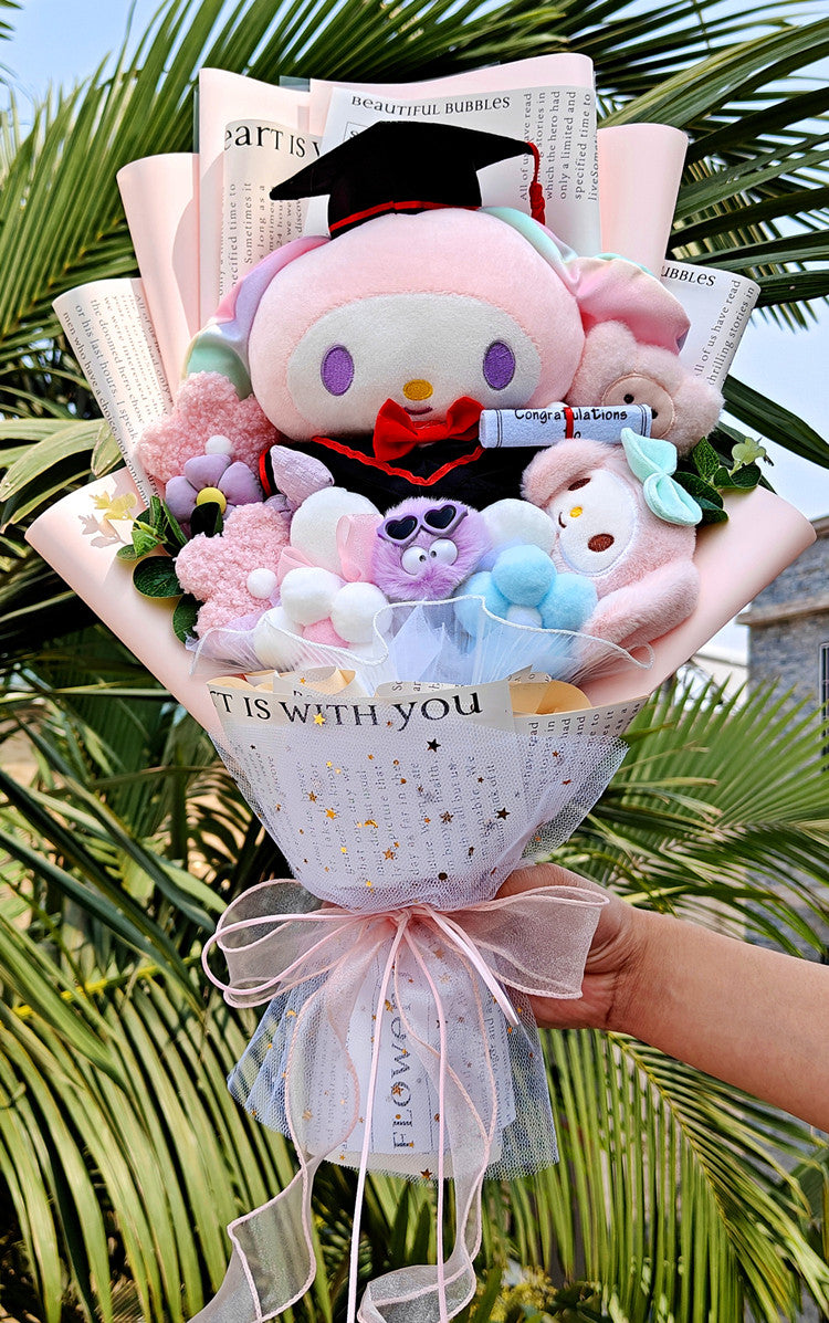 Sanrio Graduation Plush Toy Bouquet Flowers - Tophatter Daily Deals