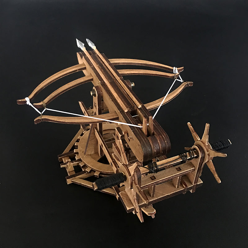 Rotating Crossbow Chariot Wooden Model Kit Ancient Crossbow Replica - Tophatter Daily Deals