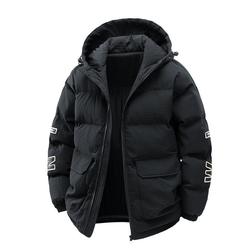 Insulating Men's Puffer Coat - Boxy Cut, Quilted, For Winter Black 3D Changing Face Moving Picture Frame - Tophatter Daily Deals