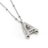 Bubble™ Letter Pendant Necklace Steel Color A With Chain Necklaces - Tophatter Daily Deals