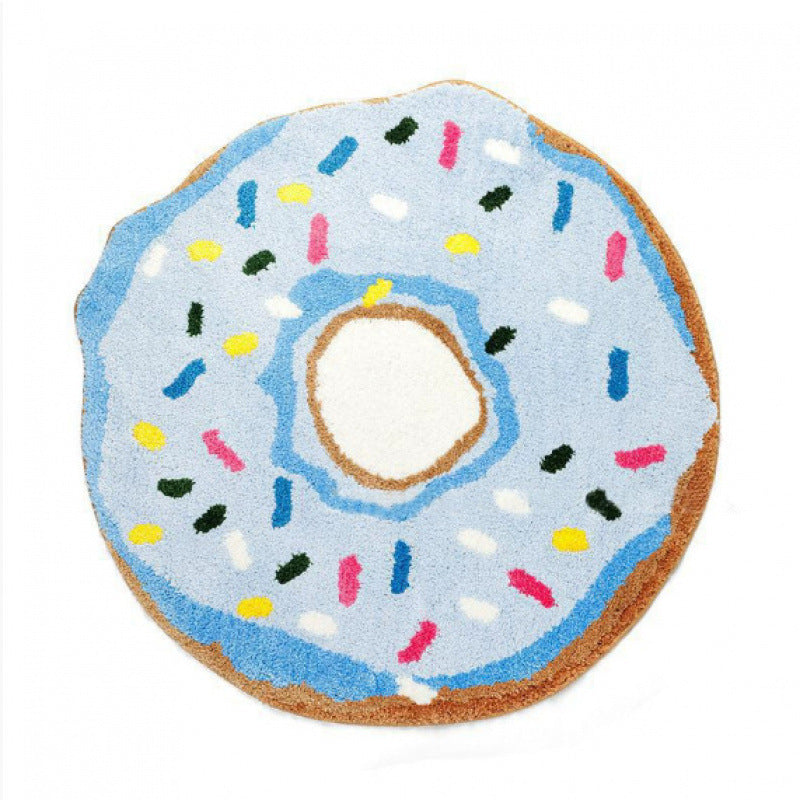 Donut with Rainbow Sprinkles Rug Sea Salt Donut 90X90cm 0 - Tophatter Daily Deals