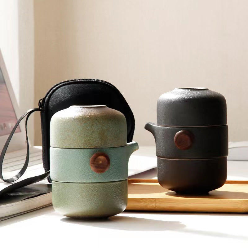 Porcelain Portable Travel Tea Set Kung Fu Teaware Handmade - Tophatter Daily Deals