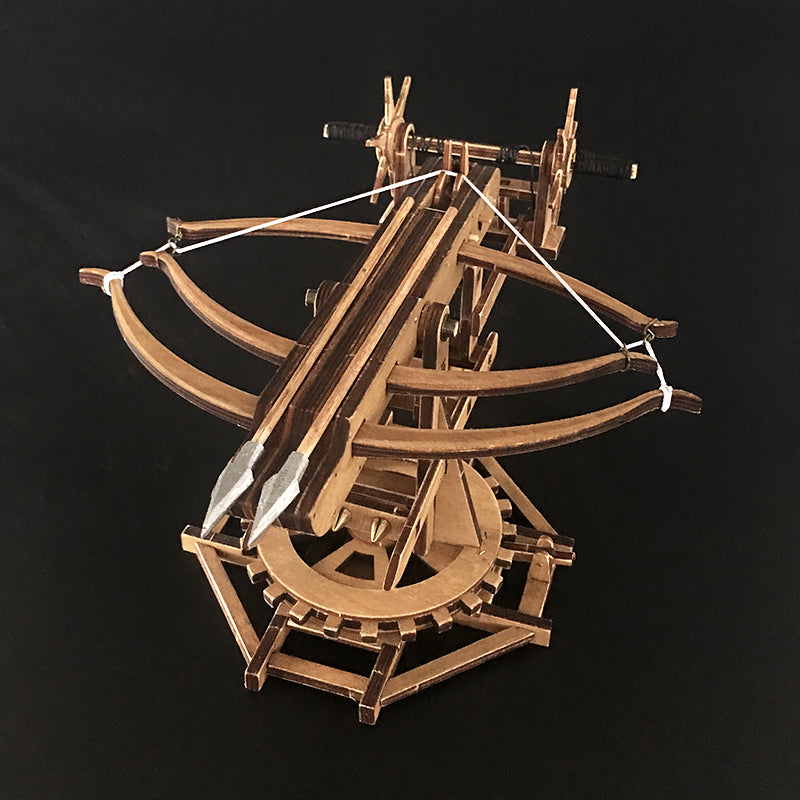 Rotating Crossbow Chariot Wooden Model Kit Ancient Crossbow Replica - Tophatter Daily Deals