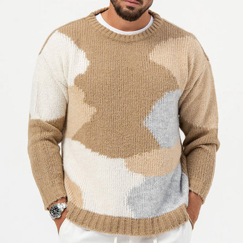 Soft Men's Sweater – Crewneck Jacquard Knit, Acrylic Casual Khaki 3D Changing Face Moving Picture Frame - Tophatter Daily Deals