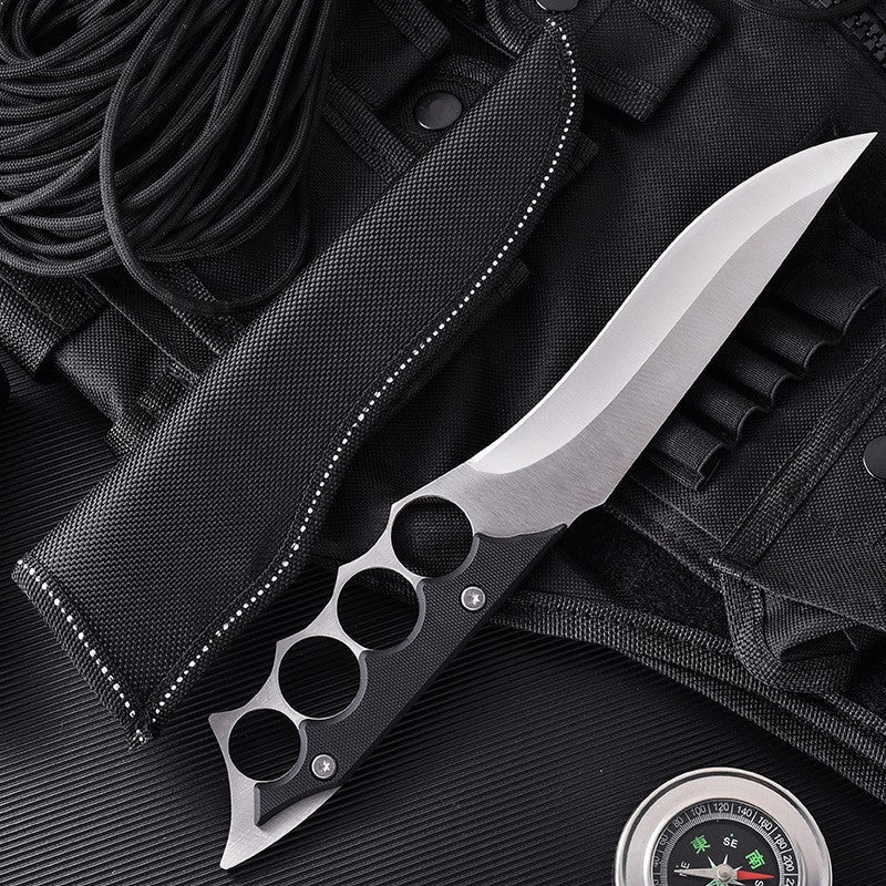 Brass Knuckles Fighting Knife Silver - Tophatter Daily Deals
