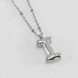 Bubble™ Letter Pendant Necklace Steel Color I With Chain Necklaces - Tophatter Daily Deals