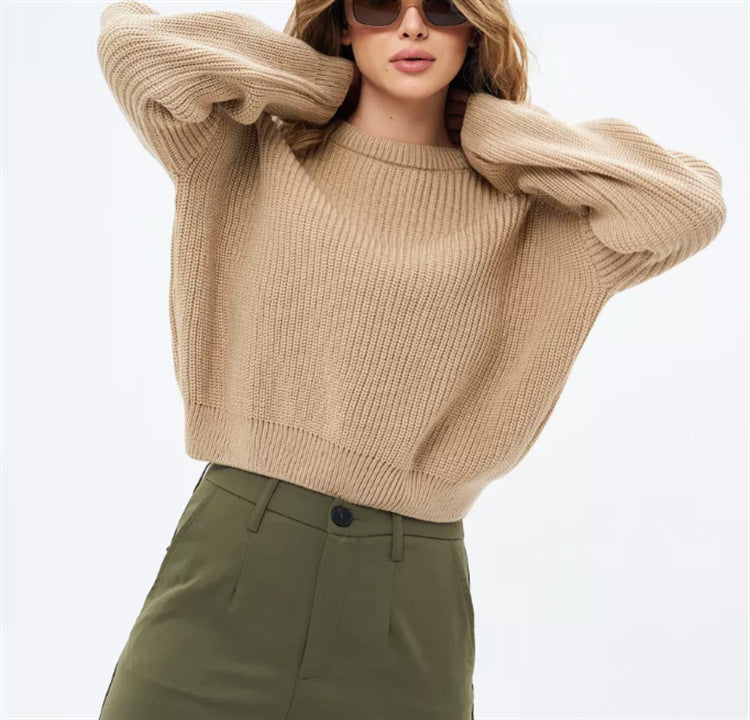 Oversized Cozy Womens Knit Sweater - Relaxed Fit, Ribbed - Tophatter Daily Deals