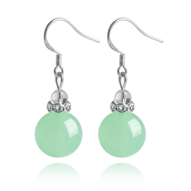 Natural Jadeite Bead Earrings Earrings - Tophatter Daily Deals
