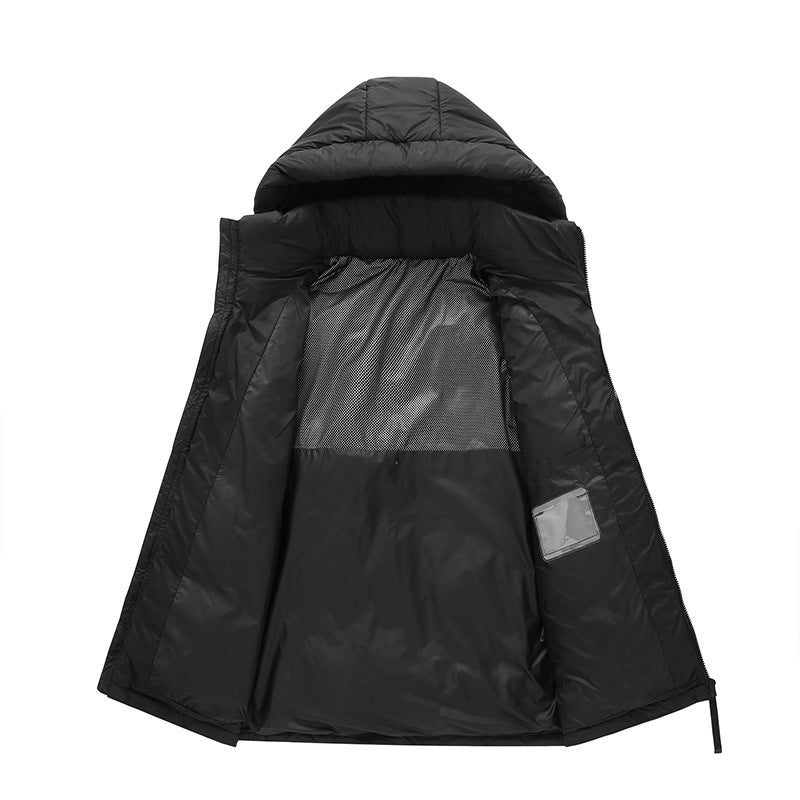 Insulating Mens Down Jacket - Boxy Hip, Polyester, Winter 3D Changing Face Moving Picture Frame - Tophatter Daily Deals