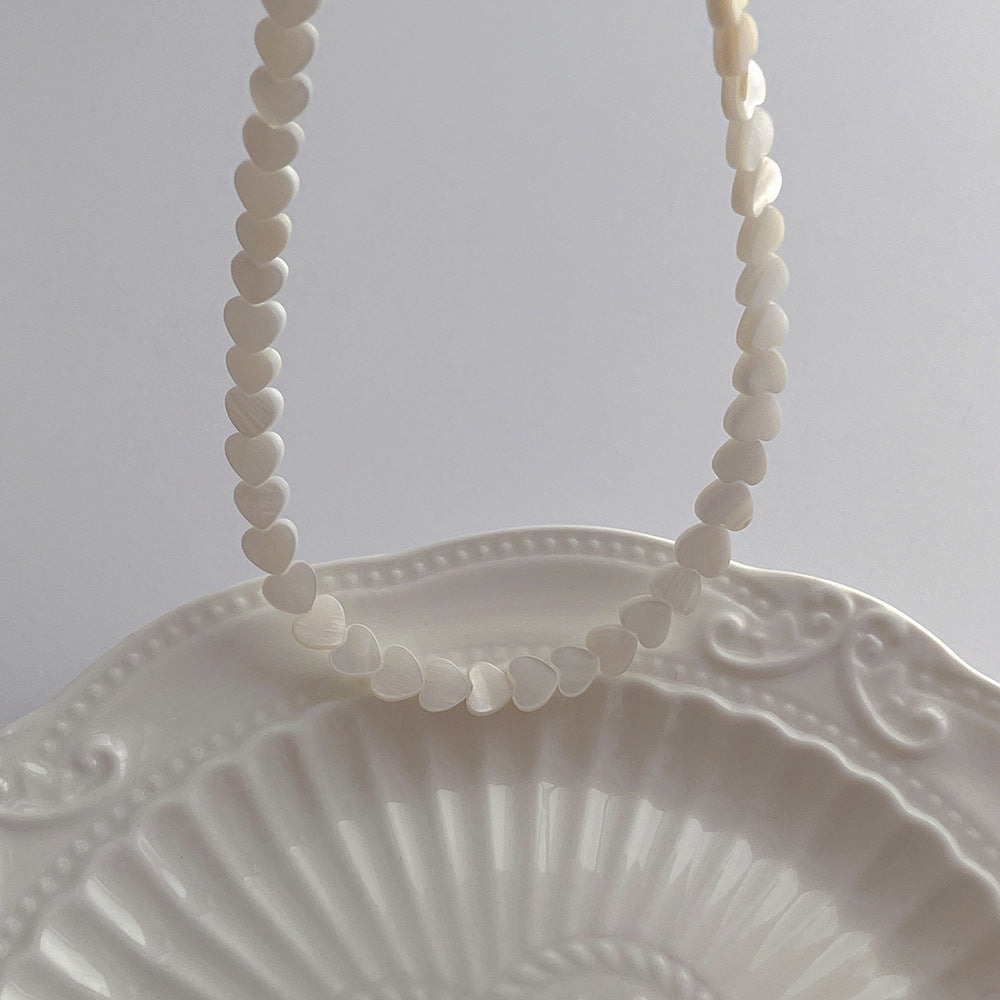 Natural Bead Heart Shell Necklace Necklaces - Tophatter Daily Deals