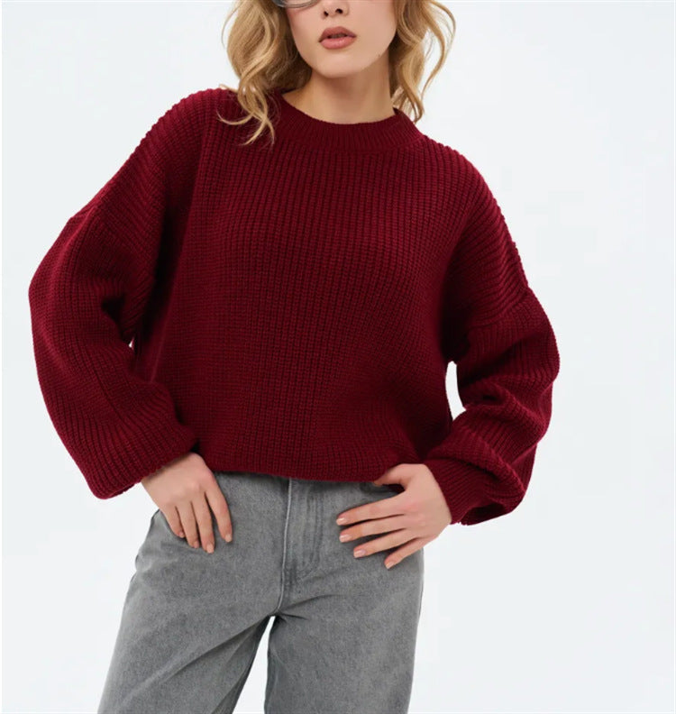 Oversized Cozy Womens Knit Sweater - Relaxed Fit, Ribbed - Tophatter Daily Deals