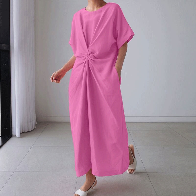 Korean style irregular loose large size fashion casual skirt Rose Red Maxi Dresses - Tophatter Daily Deals