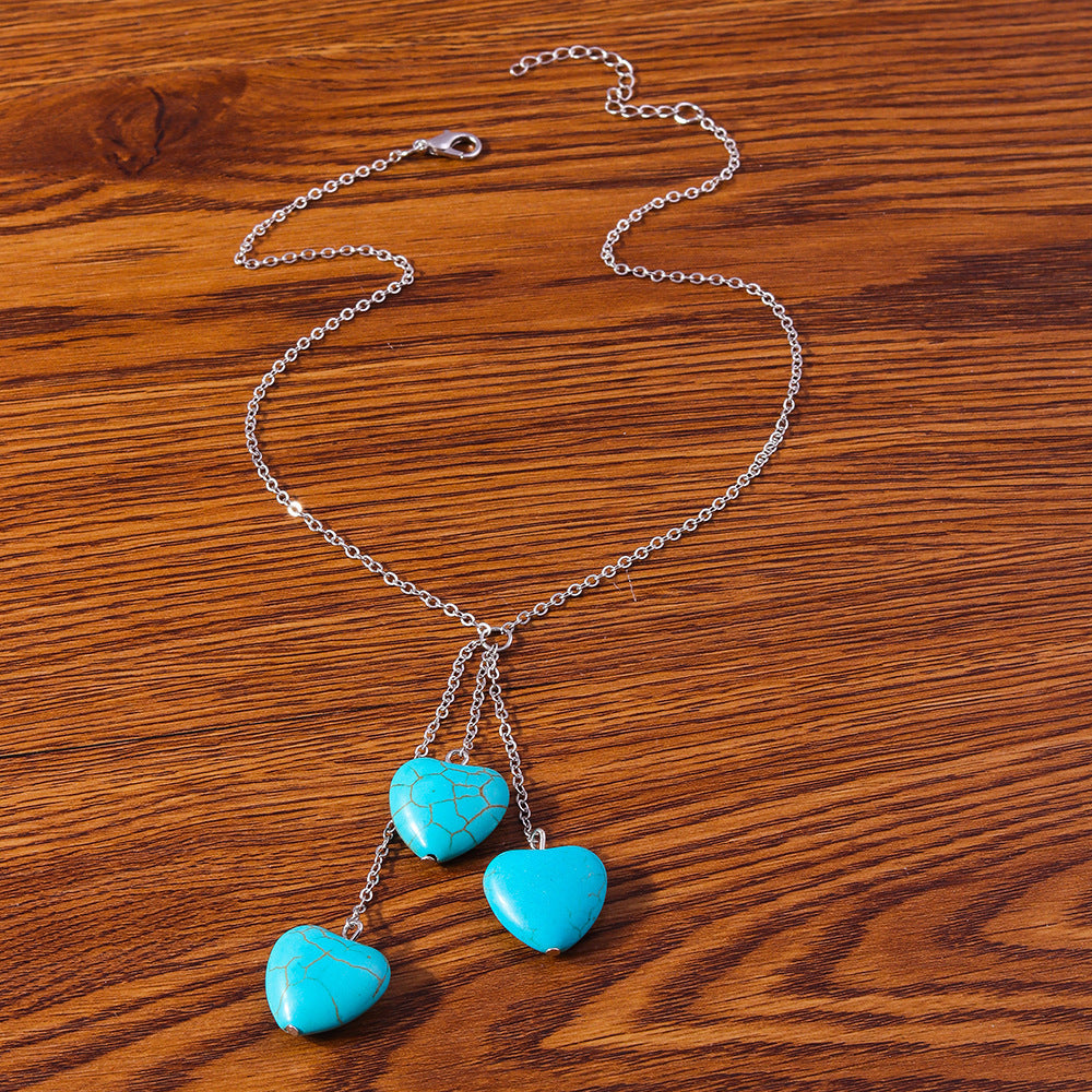 Turquoise Water Drop Chain Necklace Necklaces - Tophatter Daily Deals