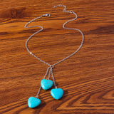 Turquoise Water Drop Chain Necklace Necklaces - Tophatter Daily Deals