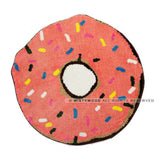 Donut with Rainbow Sprinkles Rug Raspberry Donut 90X90cm 0 - Tophatter Daily Deals