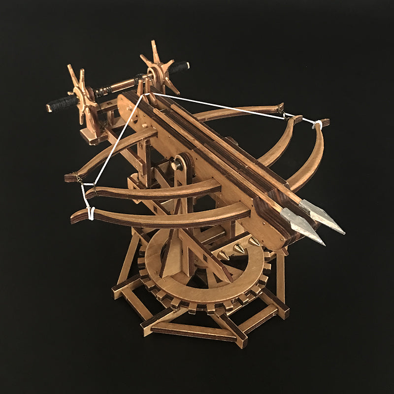 Rotating Crossbow Chariot Wooden Model Kit Ancient Crossbow Replica - Tophatter Daily Deals