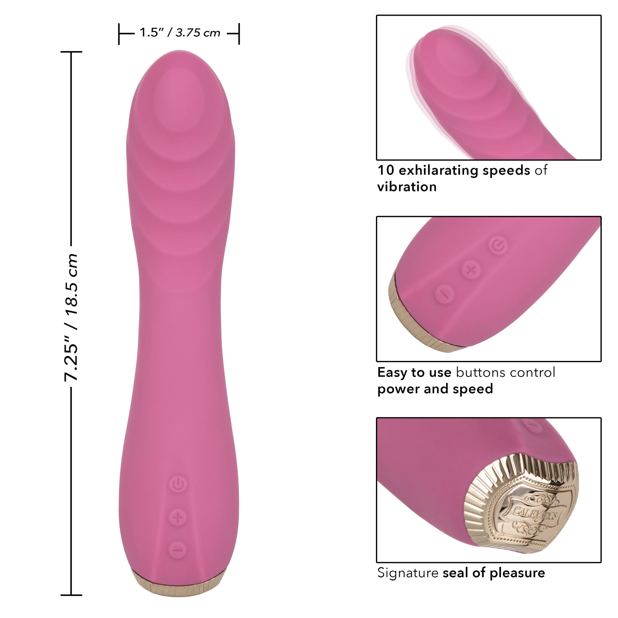 Uncorked Pinot Pink Silicone Massager with 10 Speeds and Rechargeable > Vibrators > Standard Vibrators - Tophatter Daily Deals