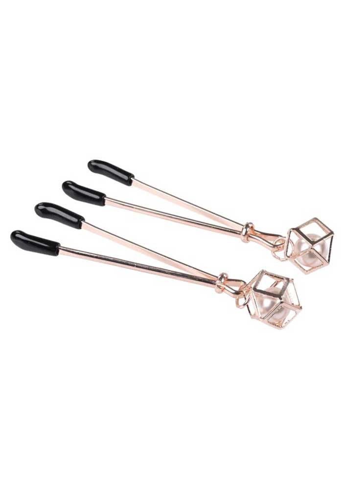 Sex & Mischief Brat Pearl Adjustable Nipple Clips – Set of 2 Clips > Sex Toys > Nipple Clamps - Tophatter Daily Deals
