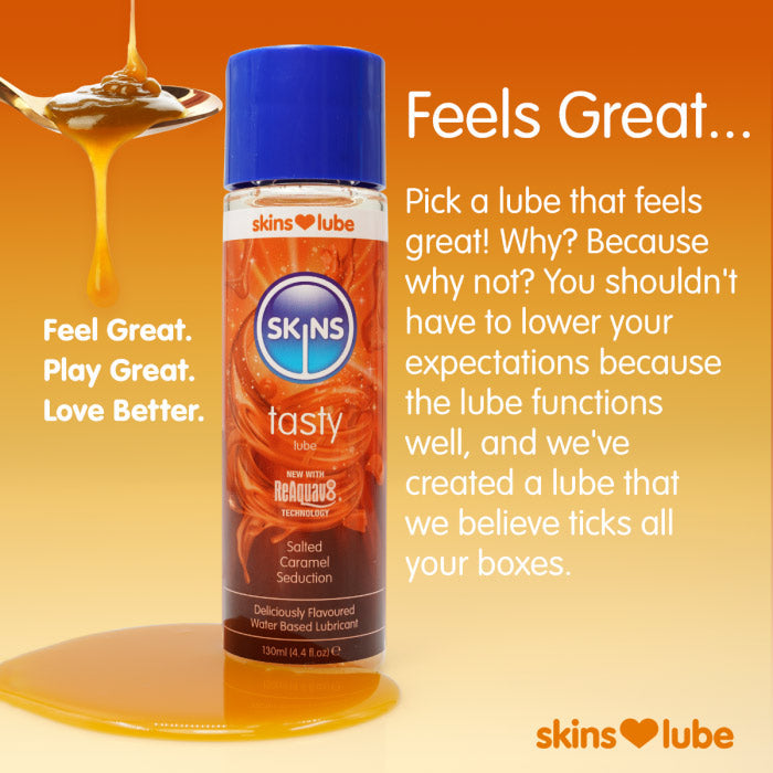 Skins Salted Caramel Waterbased Seduction Lubricant 130ml > Lube > Flavoured - Tophatter Daily Deals
