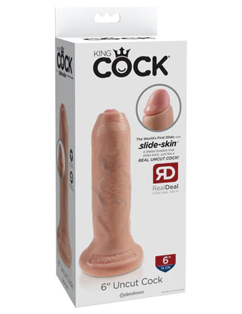 King Cock 6 Inch Uncut Realistic Dildo with Movable Foreskin > Dildos > Realistic Dildos - Tophatter Daily Deals