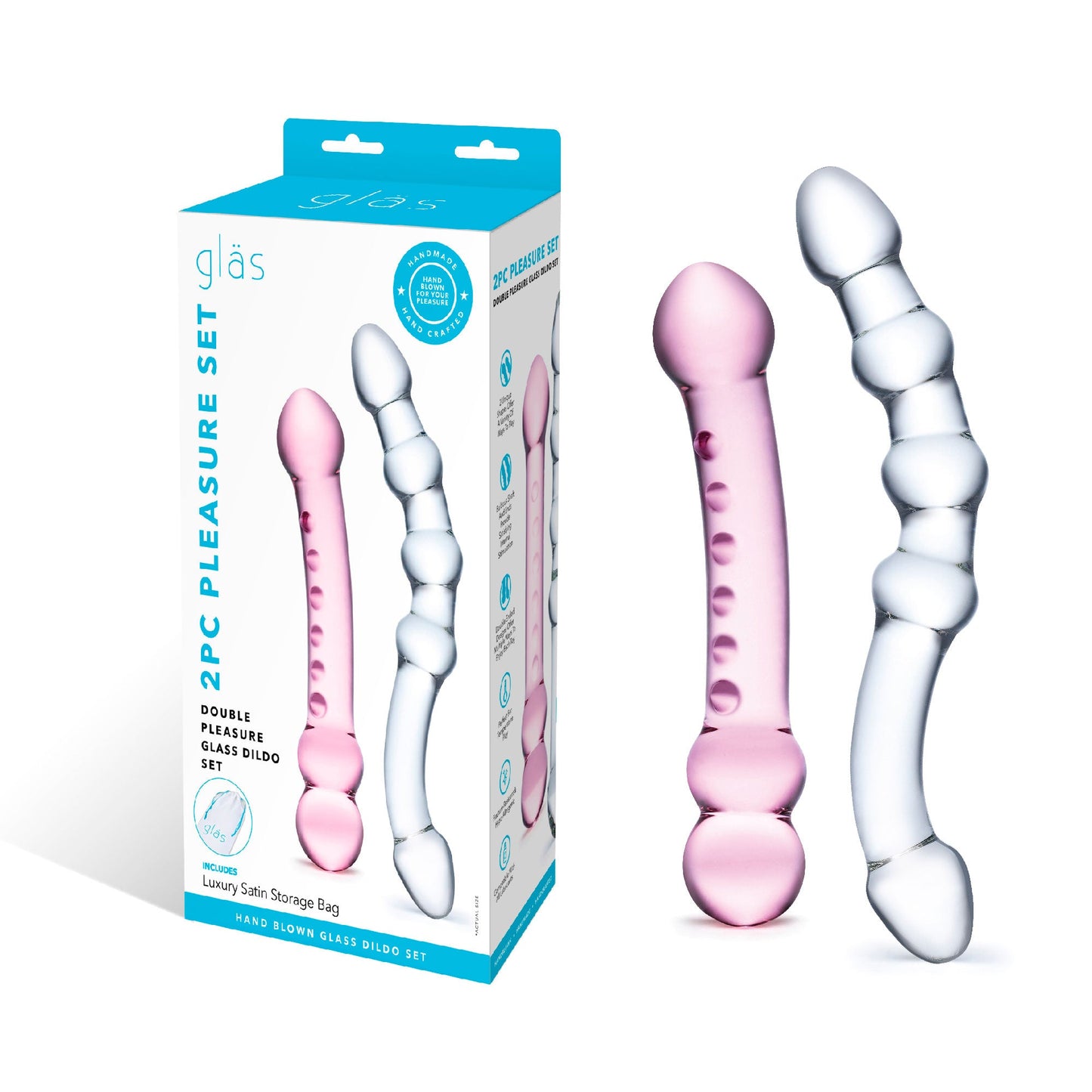 Glas Double Pleasure 6 Inch and 7.5 Inch Two-Piece Glass Dildo Set > Glass > Dildos - Tophatter Daily Deals