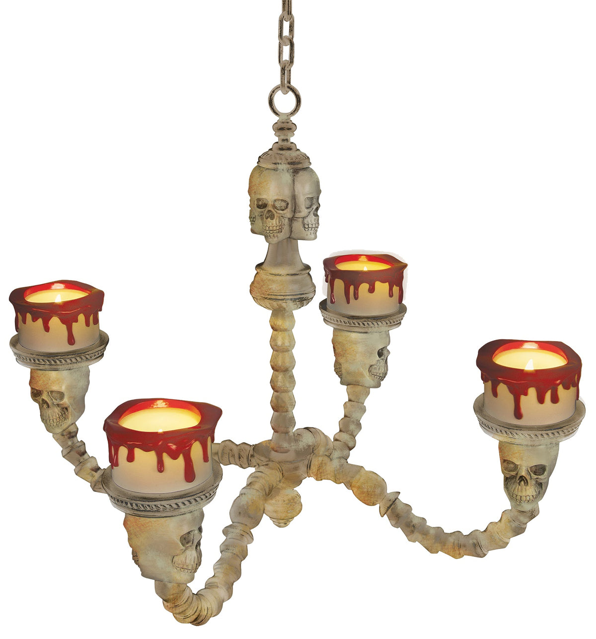 Lighted Skull Chandelier Halloween Skeleton Decorations - Tophatter Daily Deals
