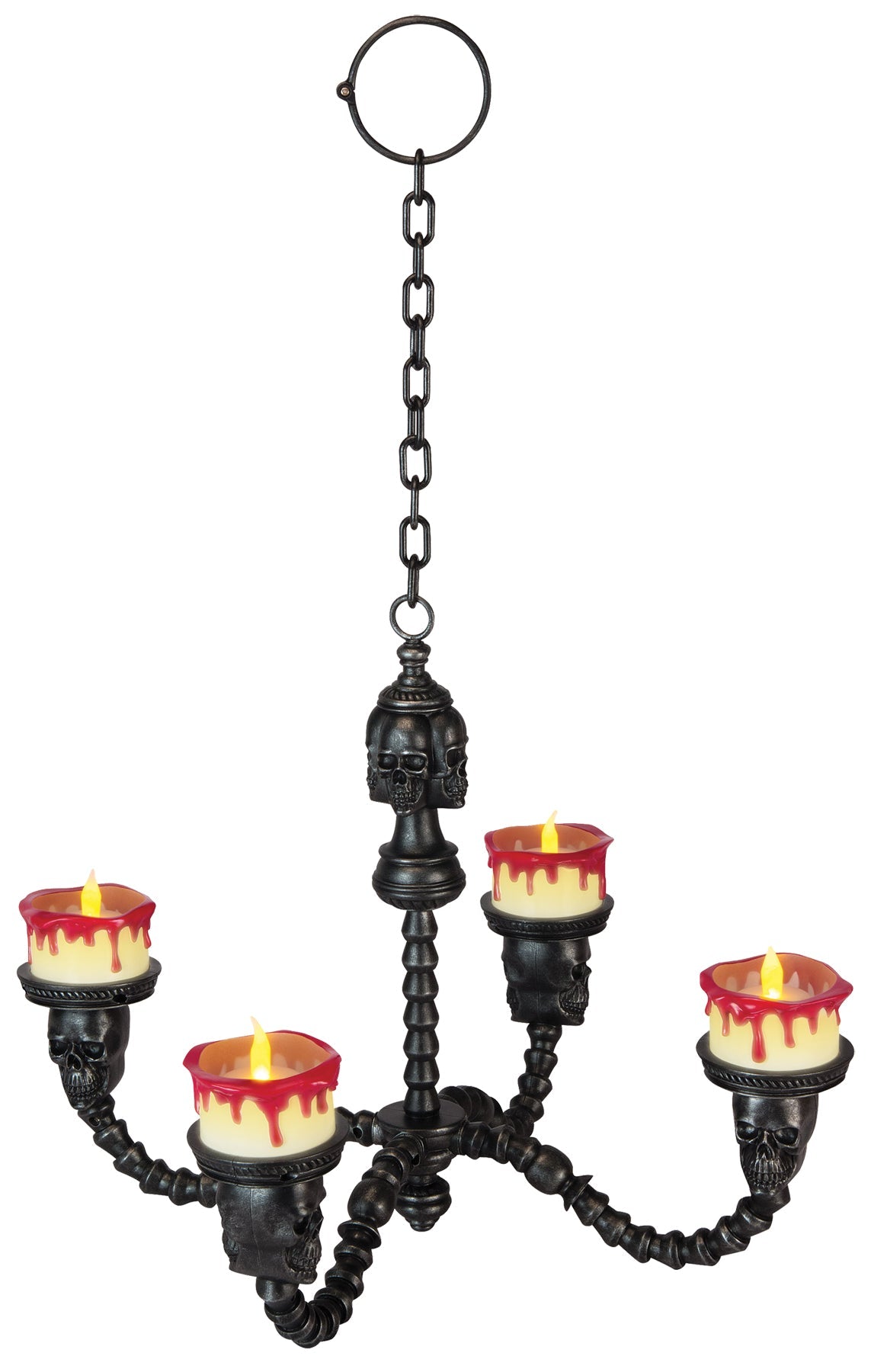Lighted Skull Chandelier Halloween Skeleton Decorations - Tophatter Daily Deals