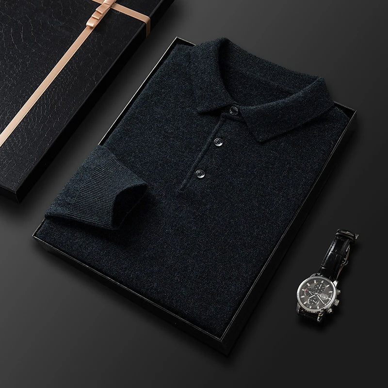 Soft Classic Men's Polo Sweater - Long Sleeve Knit, Casual - Tophatter Daily Deals