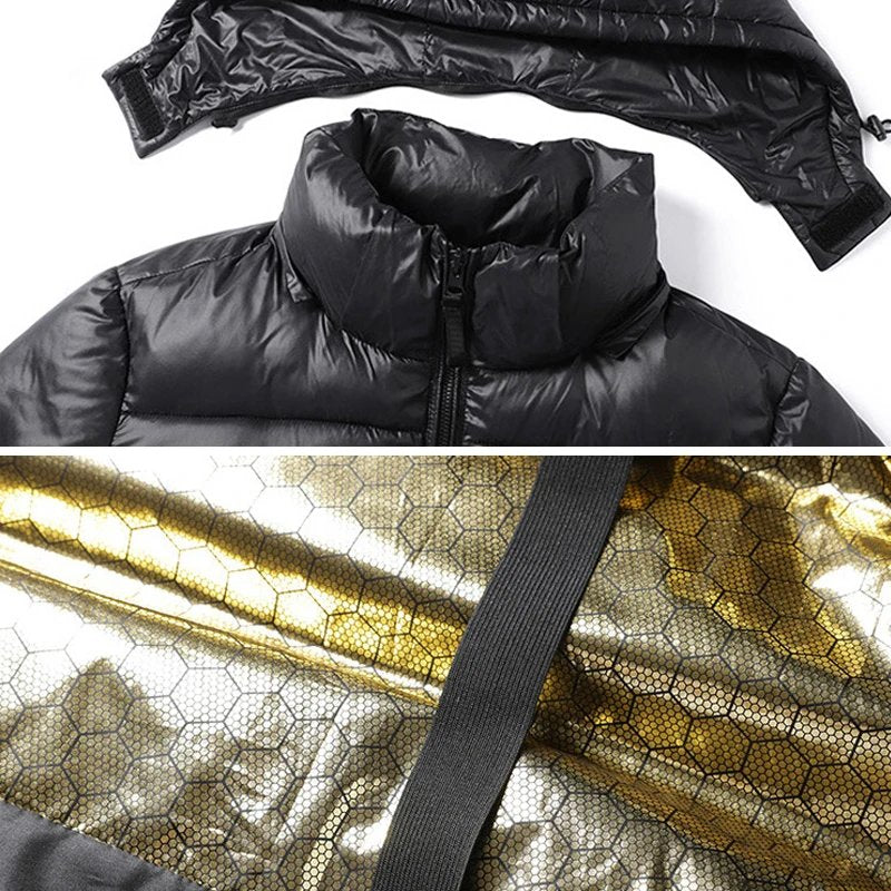 Warm Men’s Puffer Jacket - Quilted Hip, Insulated, Winter - Tophatter Daily Deals