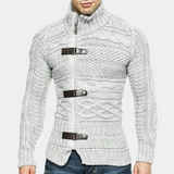 Warm Men’s Turtleneck Sweater - Shawl Collar, Merino Gray - Tophatter Daily Deals