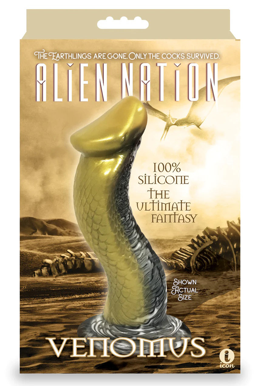 Alien Nation Venomus 8.5 Inch (Silver Gold) Fantasy Silicone Dong > Dildos > Fantasy - Tophatter Daily Deals