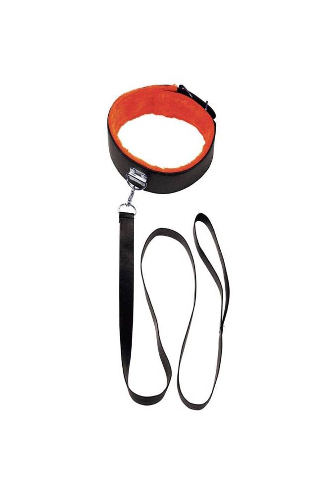 Icon Brands - Orange is the New Black - Short Leash & Collar Set - Black/Orange BDSM - Tophatter Daily Deals