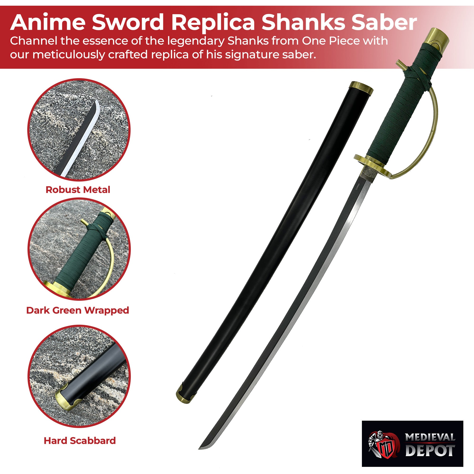 One Piece Anime Sword Replica Shanks Saber Swords - Tophatter Daily Deals