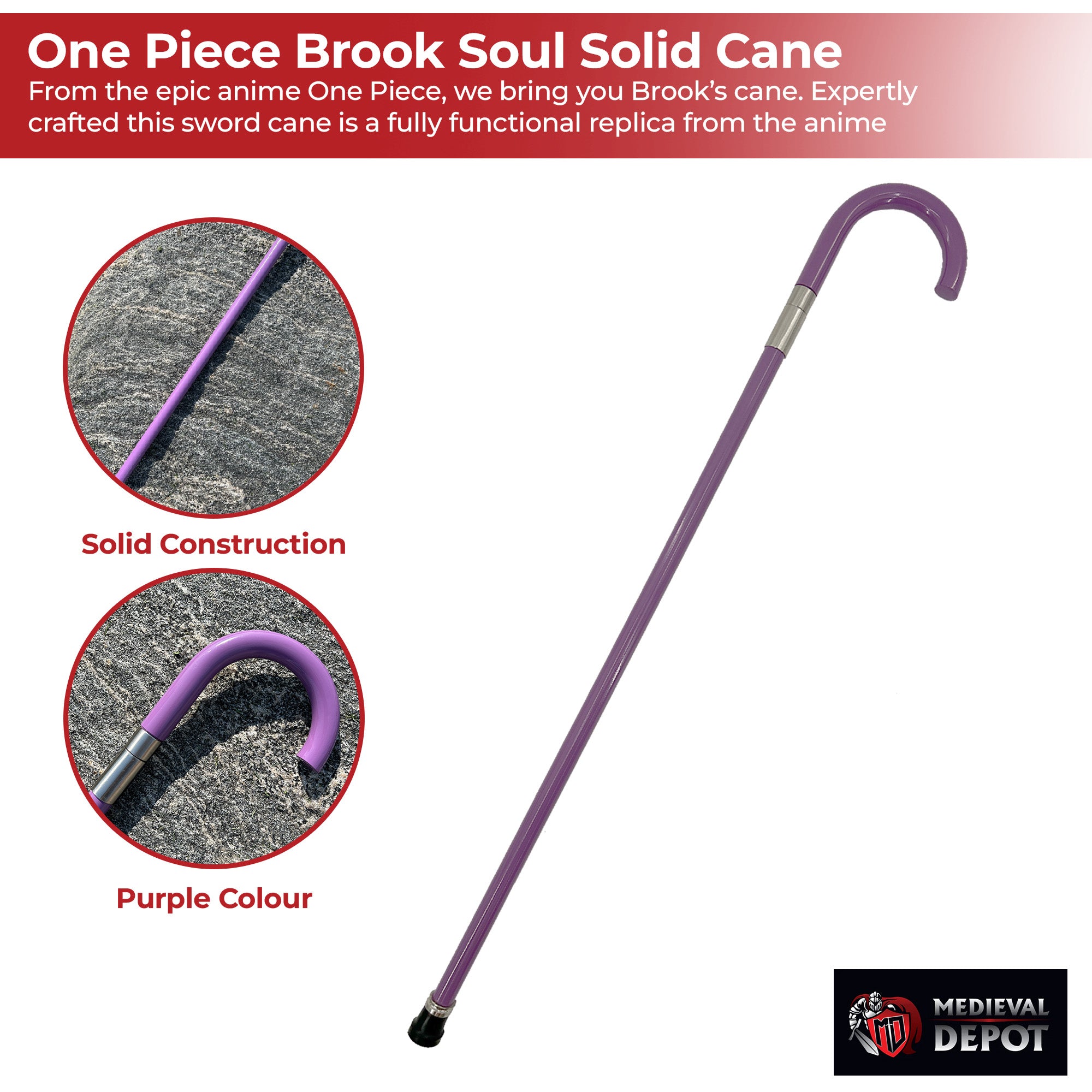 One Piece Brook Soul Solid Cane Cane - Tophatter Daily Deals