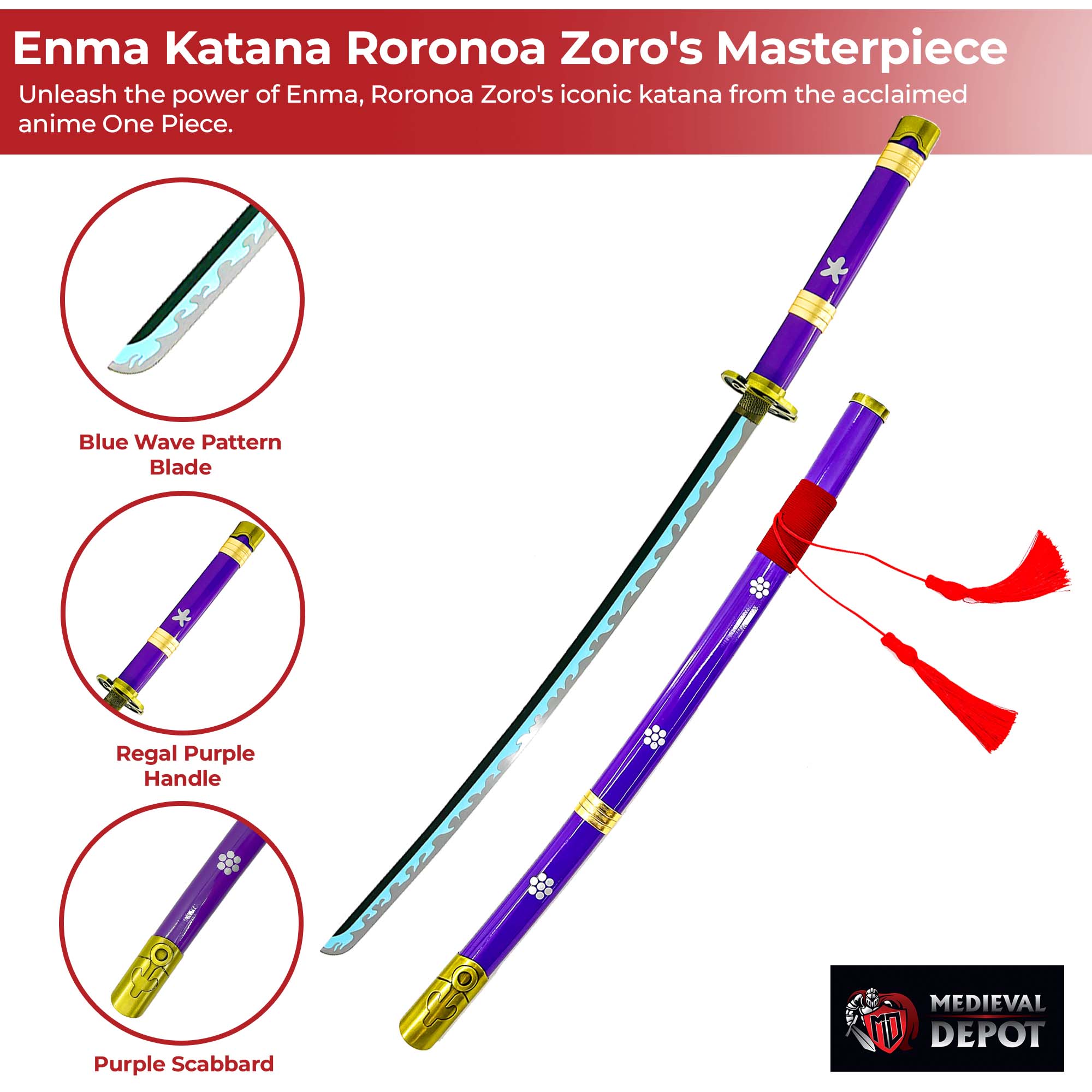 One Piece Enma Katana Roronoa Zoro's Masterpiece Swords - Tophatter Daily Deals