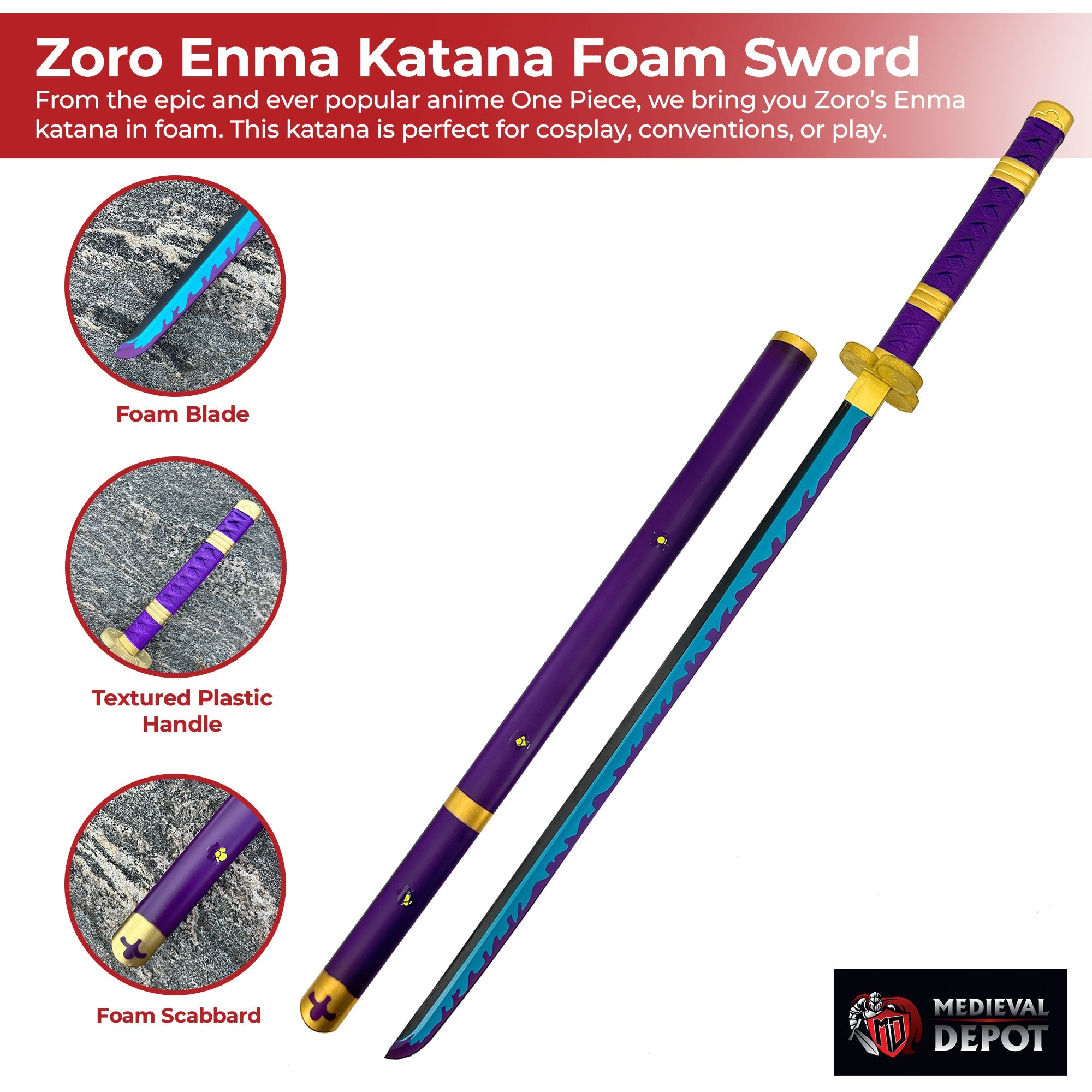 One Piece Zoro Enma Katana Foam Sword Swords - Tophatter Daily Deals