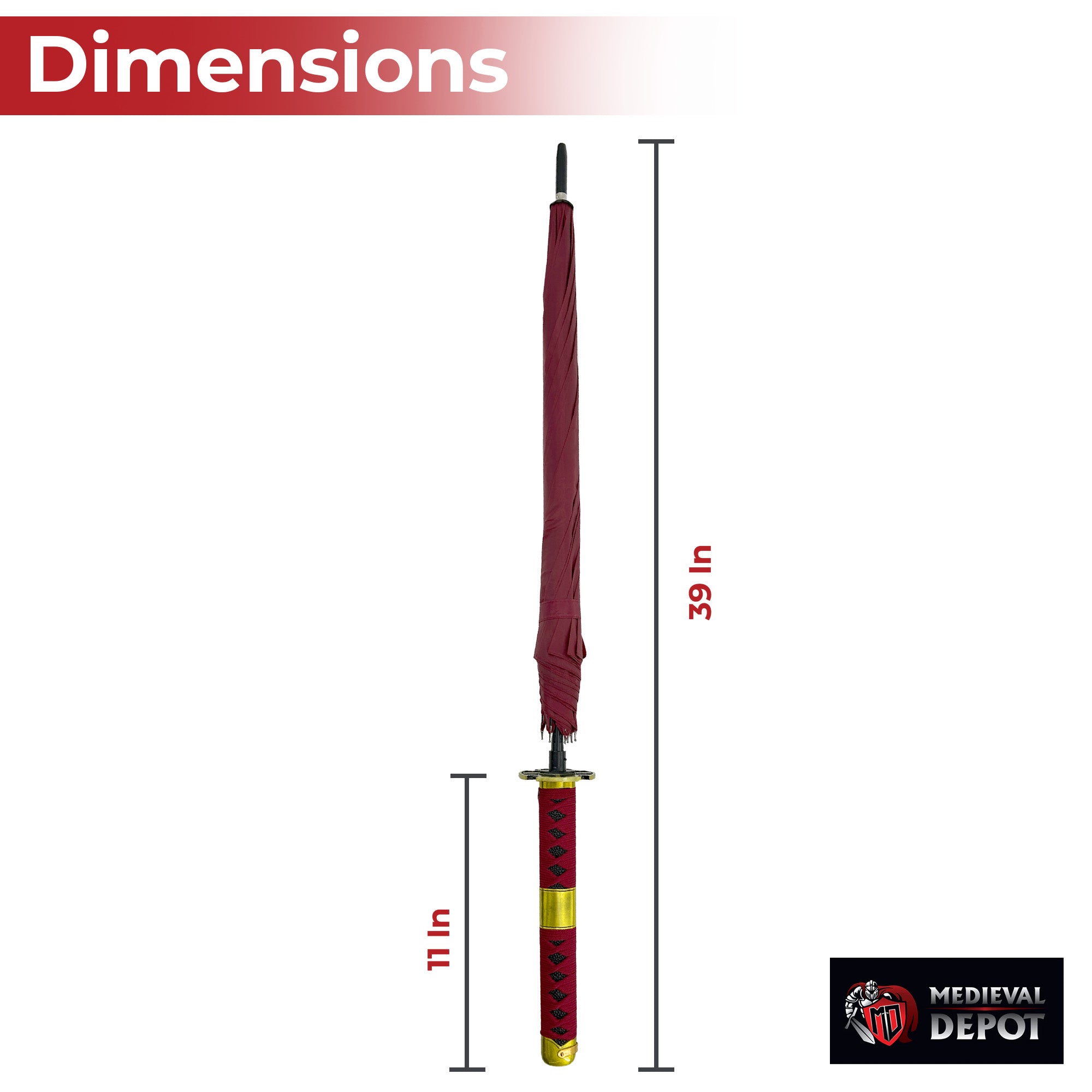 One piece Zoro Sandai Kitetsu Katana Handle Umbrella Red Swords - Tophatter Daily Deals