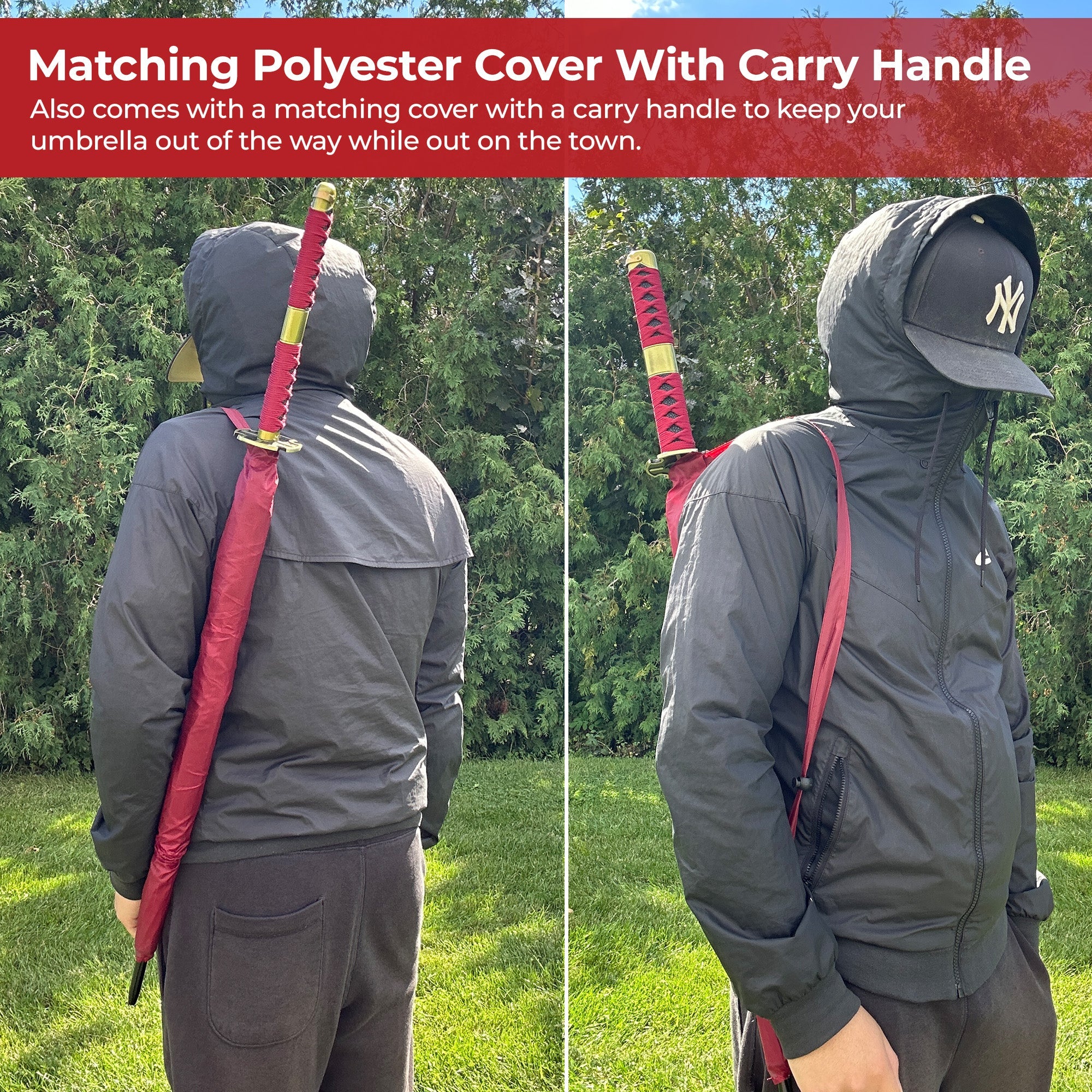 One piece Zoro Sandai Kitetsu Katana Handle Umbrella Red Swords - Tophatter Daily Deals