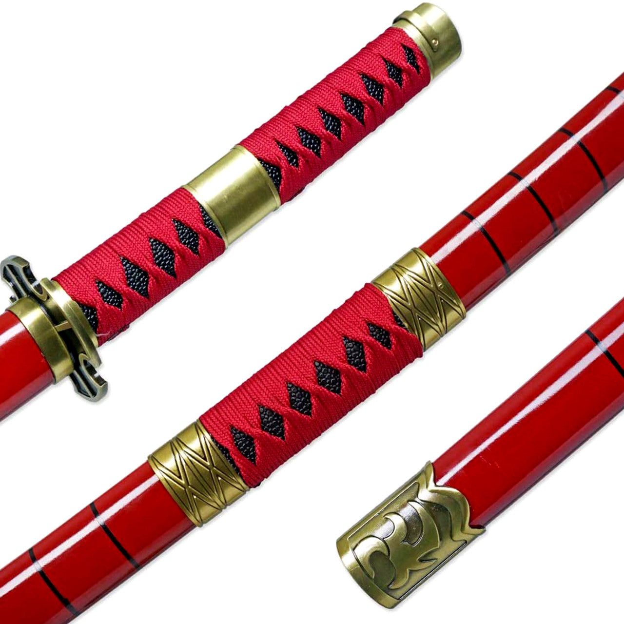 One piece Zoro Sandai Kitetsu silver edge Katana Sword Swords - Tophatter Daily Deals
