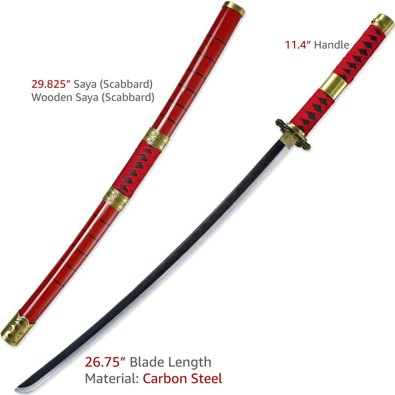 One piece Zoro Sandai Kitetsu silver edge Katana Sword Swords - Tophatter Daily Deals