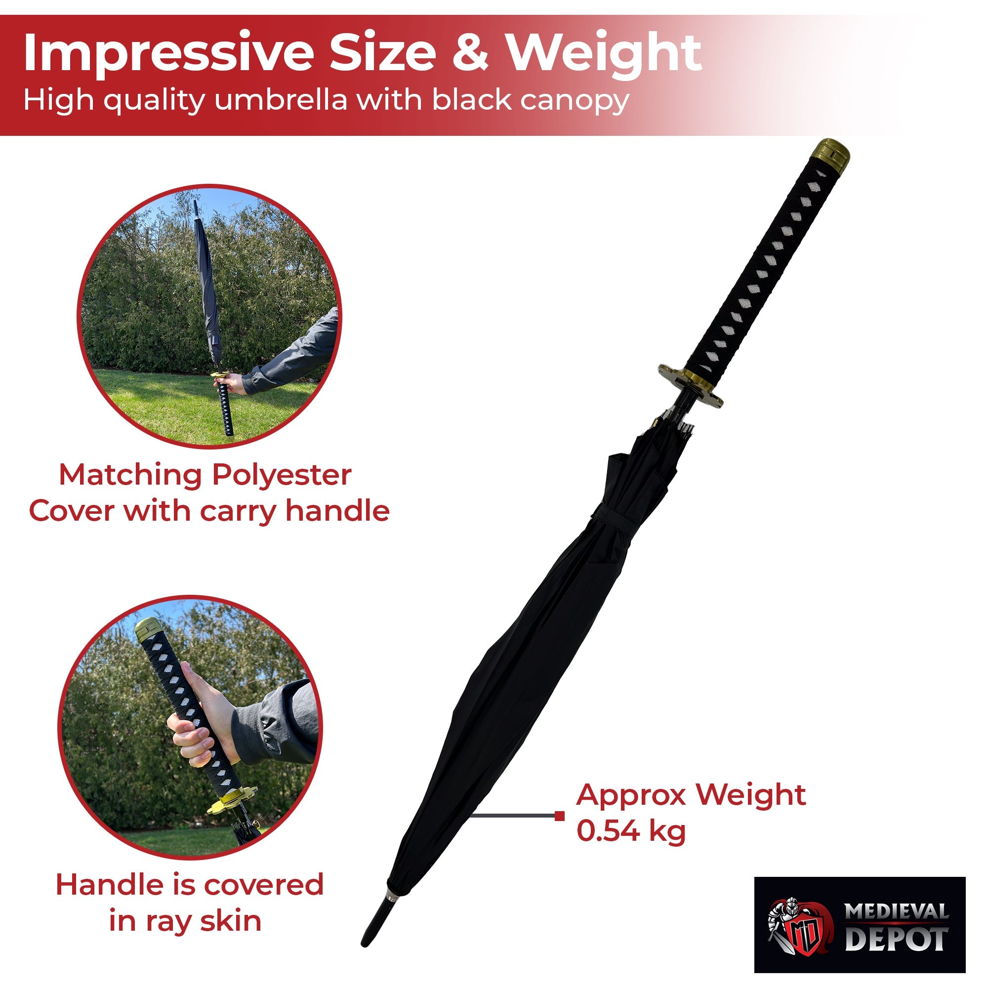 One piece Zoro Shusui Katana Handle Umbrella Black Swords - Tophatter Daily Deals