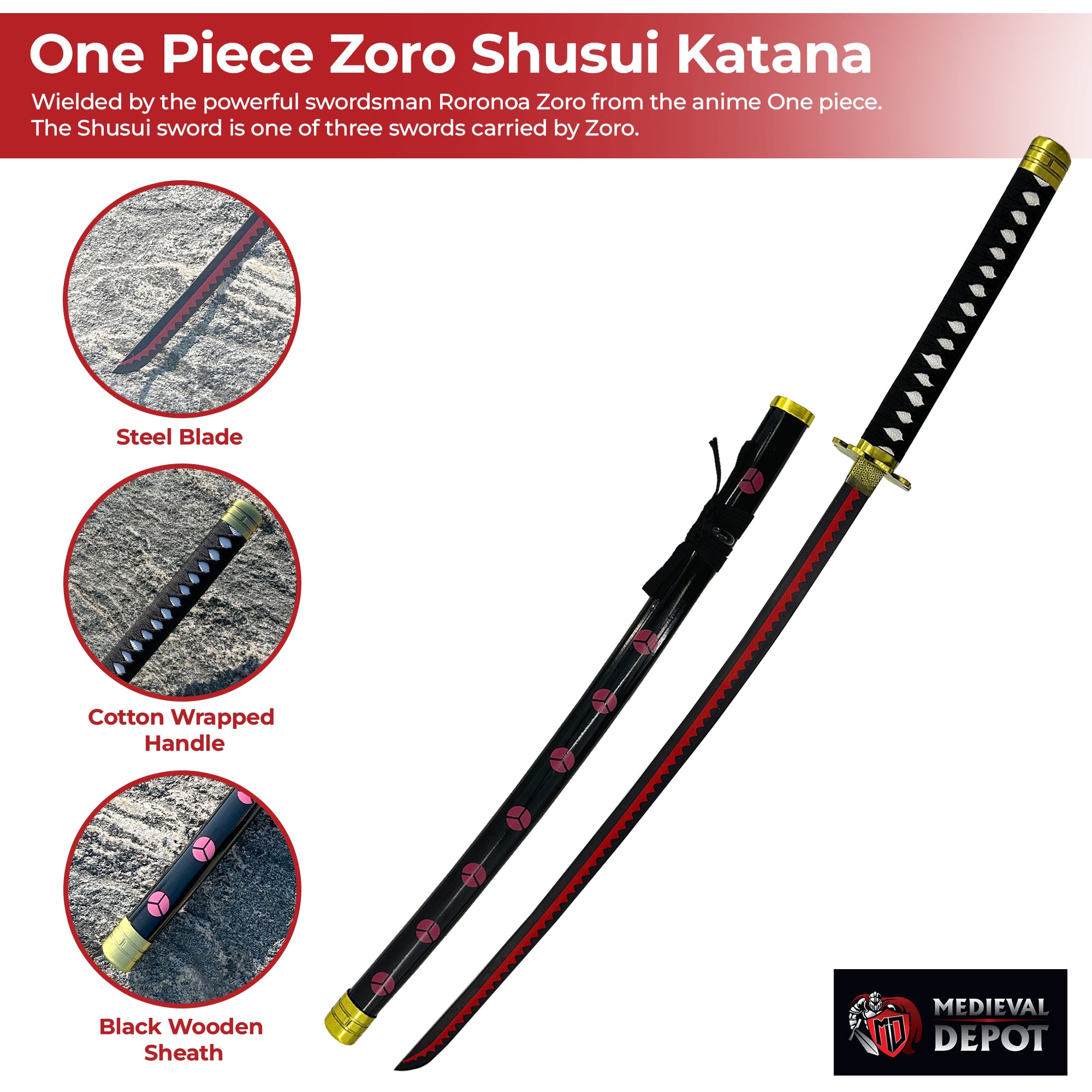 One piece Zoro Shusui Katana Sword Swords - Tophatter Daily Deals