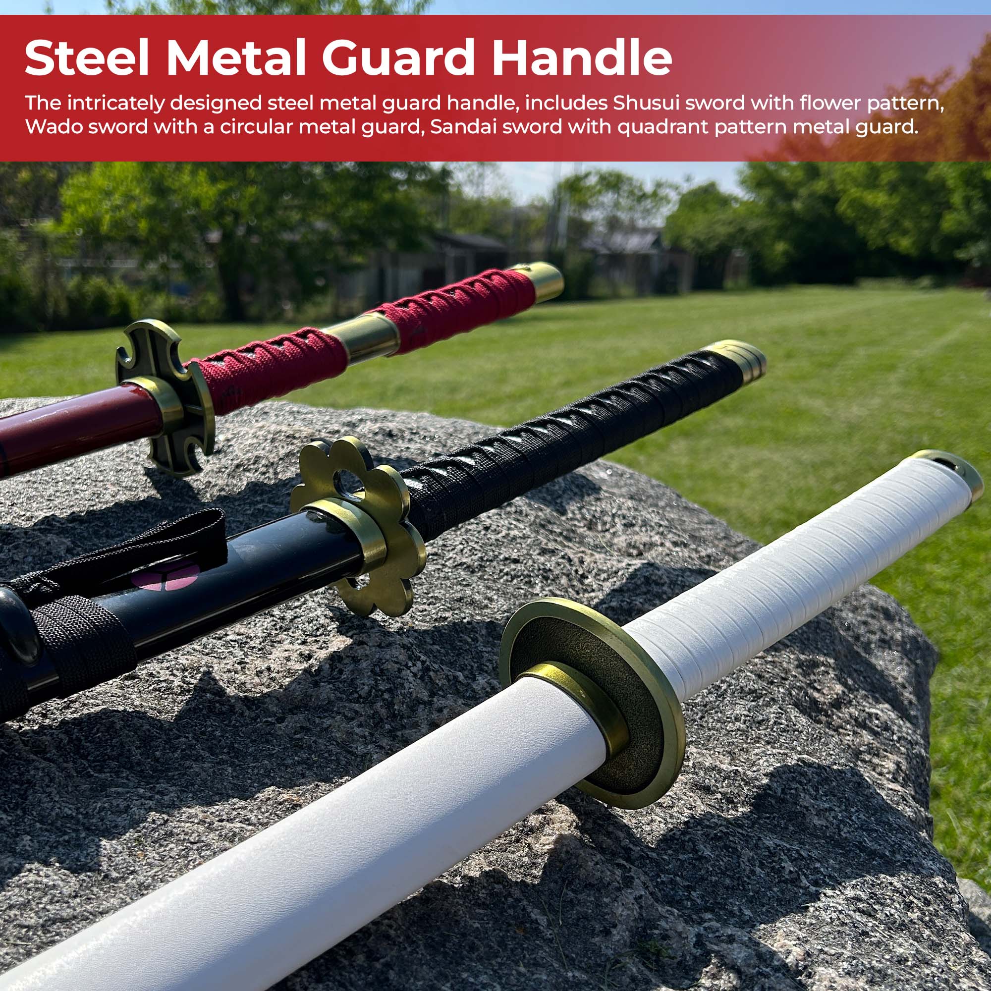 One Piece Zoro Three Sword Katana Set Swords - Tophatter Daily Deals